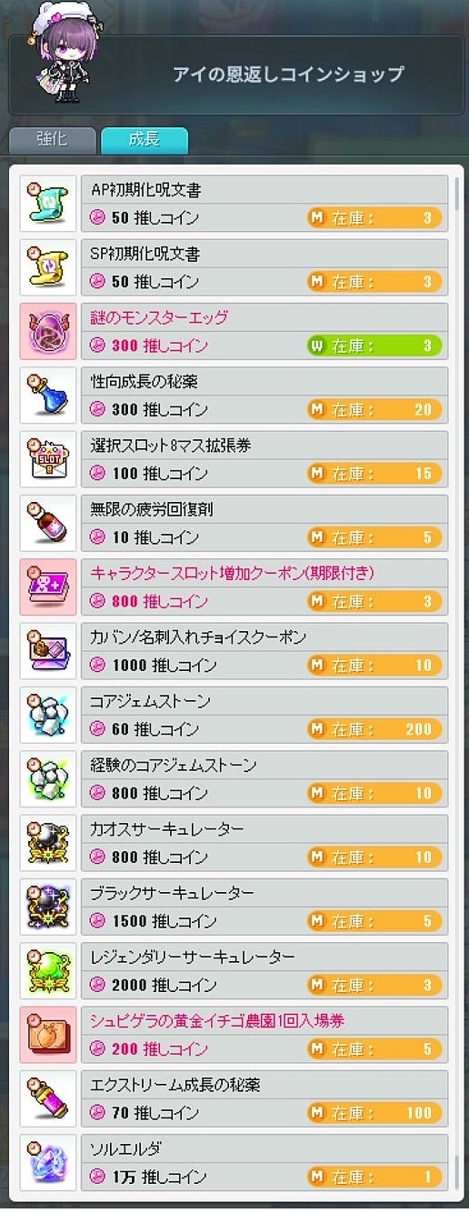 コインショップ:成長